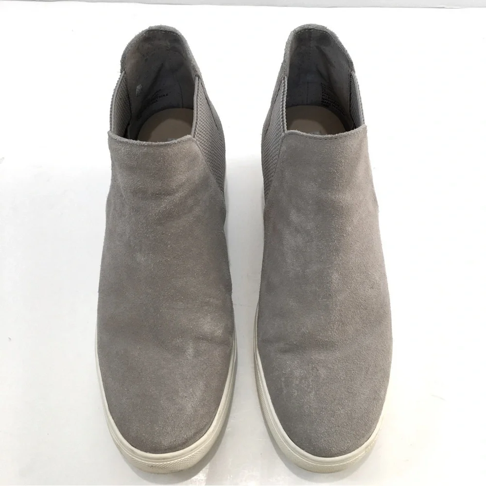 Steve Madden Sultan Gray Suede Leather slip on Chelsea platform Wedge Sneakers